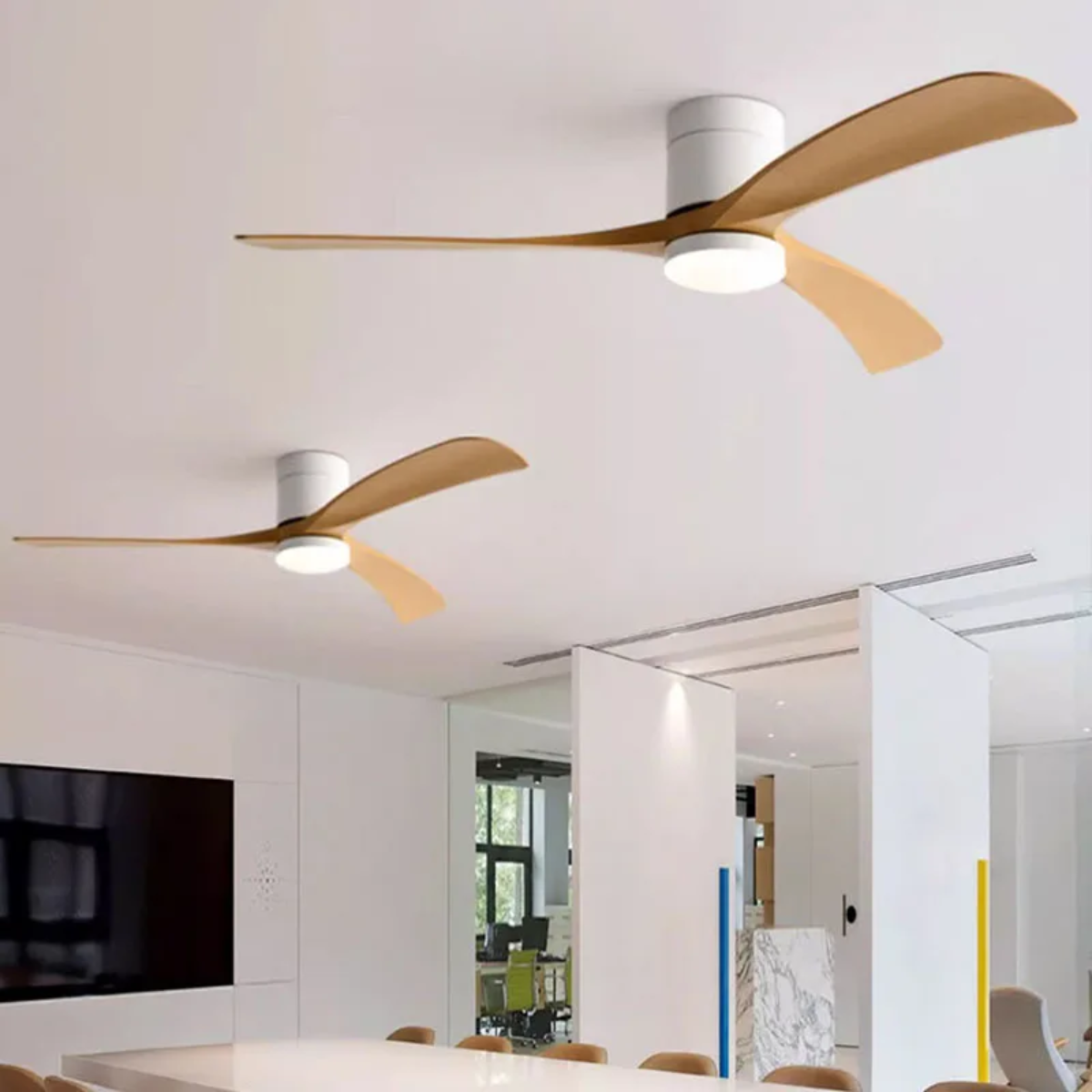 Ventilador de teto moderno com Iluminação e Controle Remoto - ZenithBreeze X2