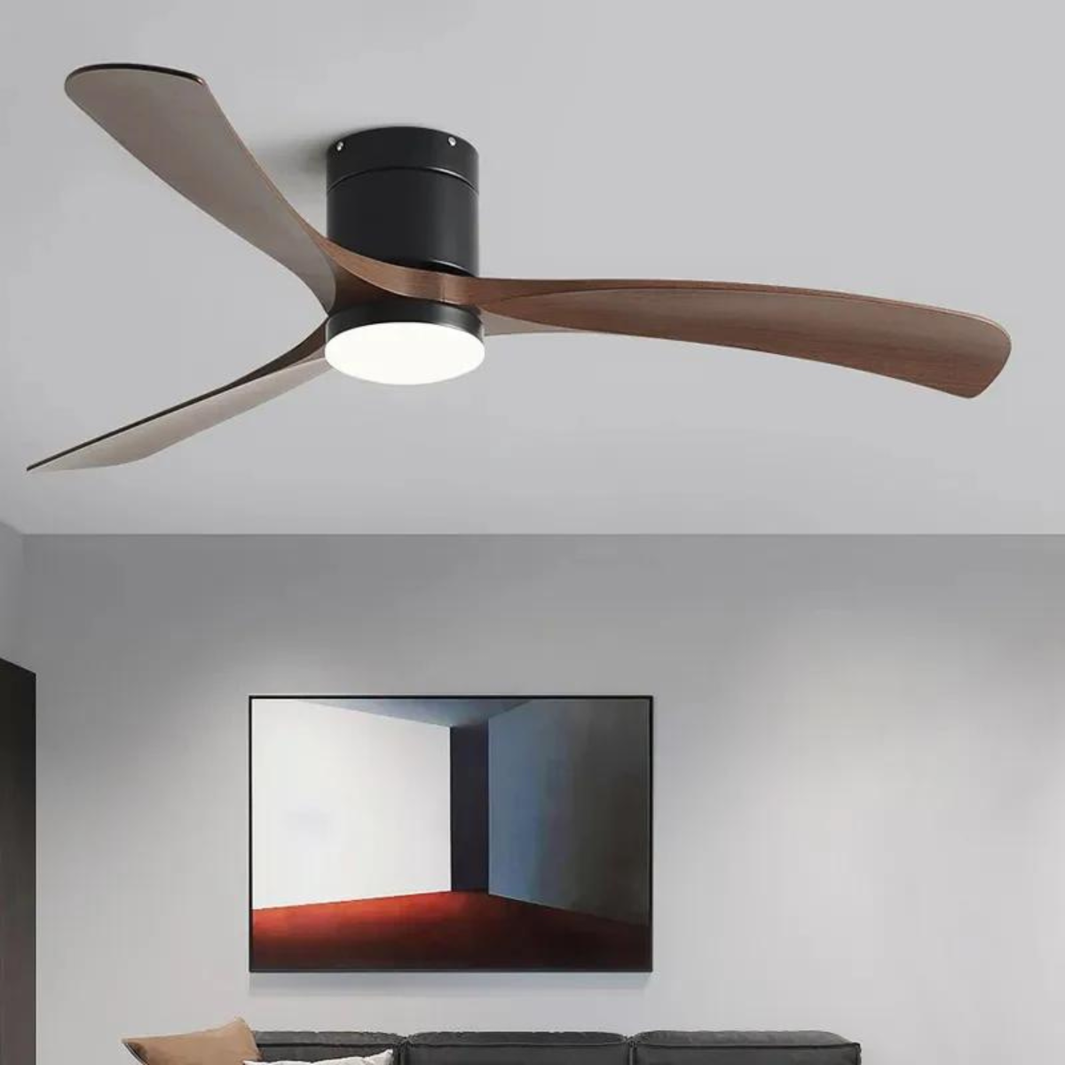 Ventilador de teto moderno com Iluminação e Controle Remoto - ZenithBreeze X2