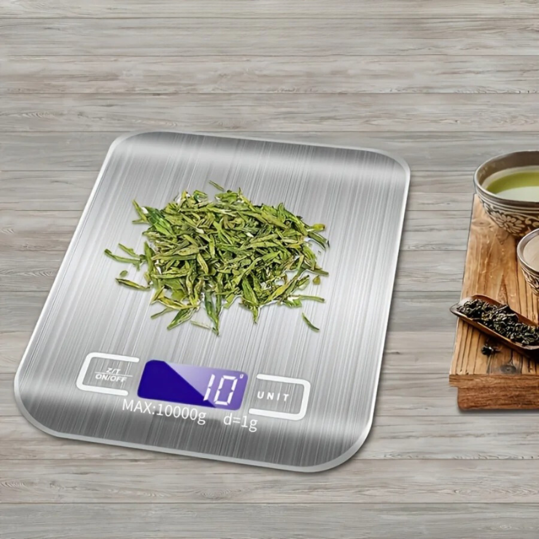 Balança de Cozinha Digital Elétrica Multifuncional 1 g/10 kg com Display LCD