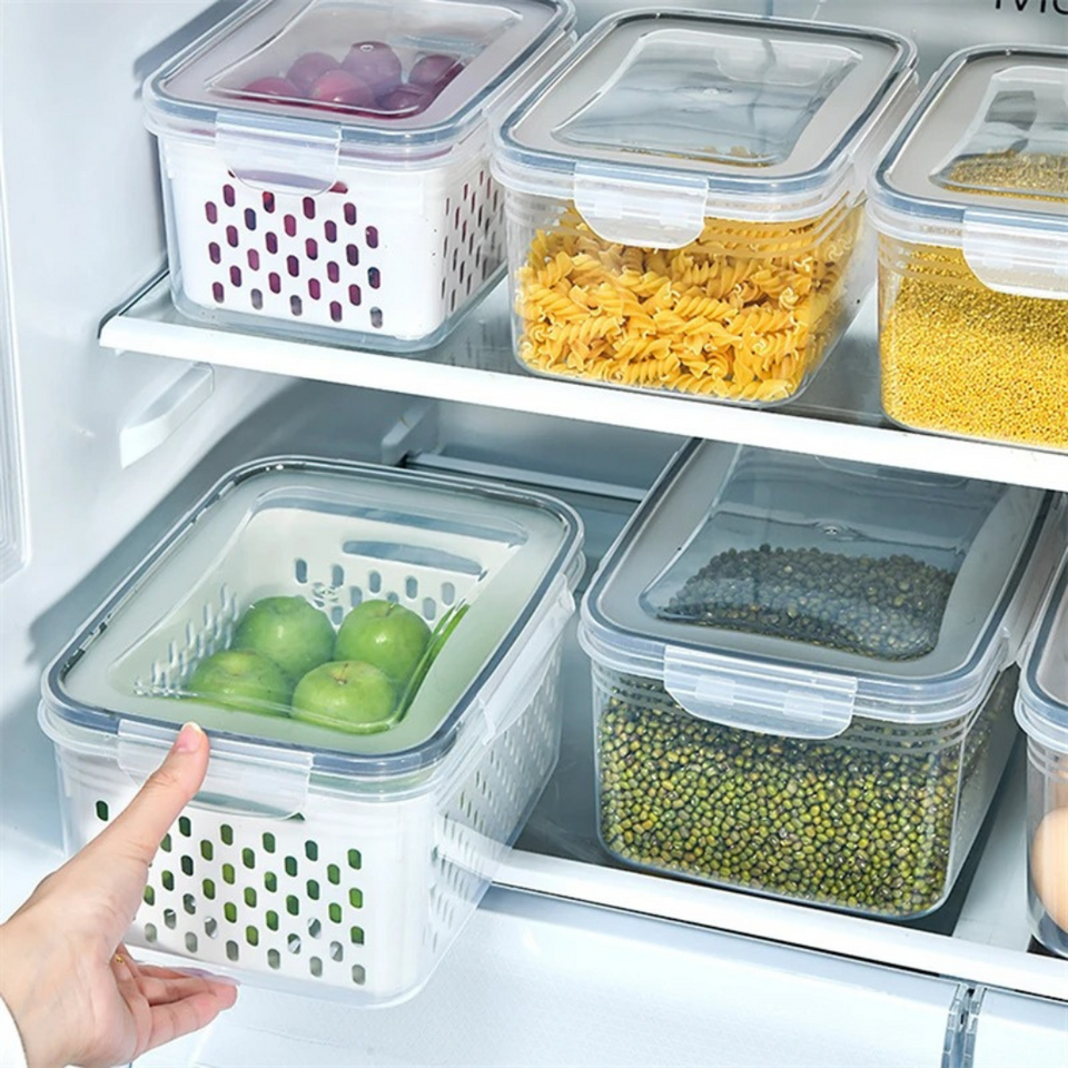 Potes Organizadores para Geladeira com Drenagem