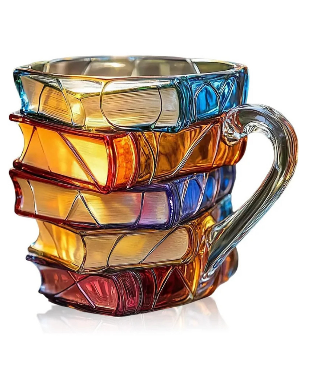 Caneca Livro em Resina 3D Pintada Criativa 300ml para Café e Chá
