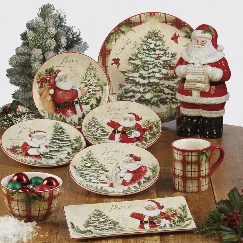 Conjunto de Louça Casa do Natal com 16 Peças, Serviço para 4 Pessoas