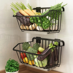 Cesta de Armazenamento de Cozinha em Aço Inoxidável
