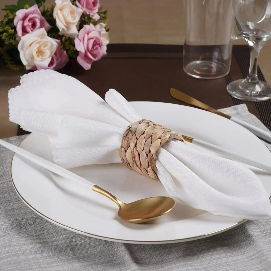 Conjunto de Anéis para Guardanapo em Rattan Feito à Mão