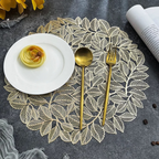 Conjunto de Sousplat Redondo Folha de Ouro 6 Peças