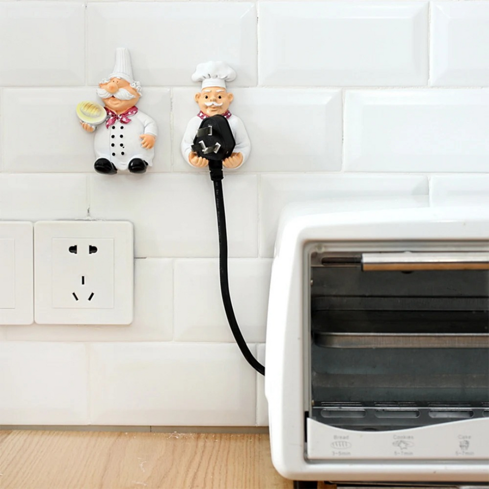 Estatuetas de Parede Chef com Ganchos