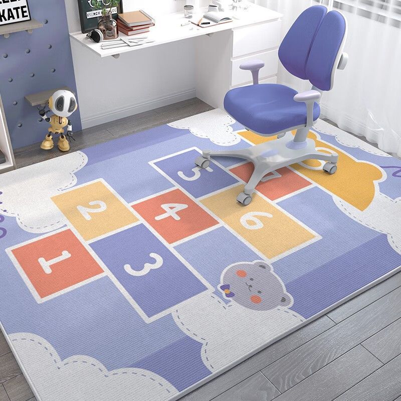 Tapete retangular para quarto infantil antiderrapante