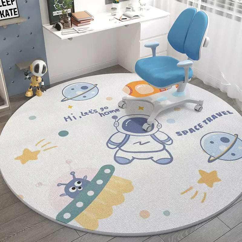 Tapete Redondo para Quarto Infantil - Coleção Astronauta