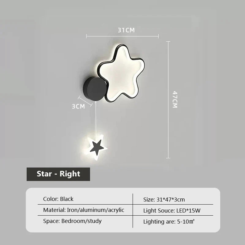 Luminária Infantil de Parede LED Cloud Star Moon