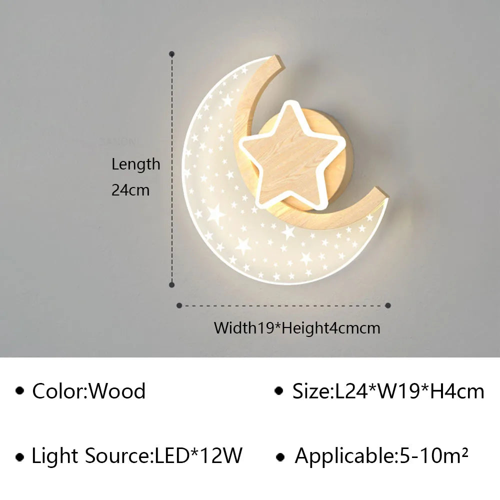 Luminária Infantil LED Estrela e Lua