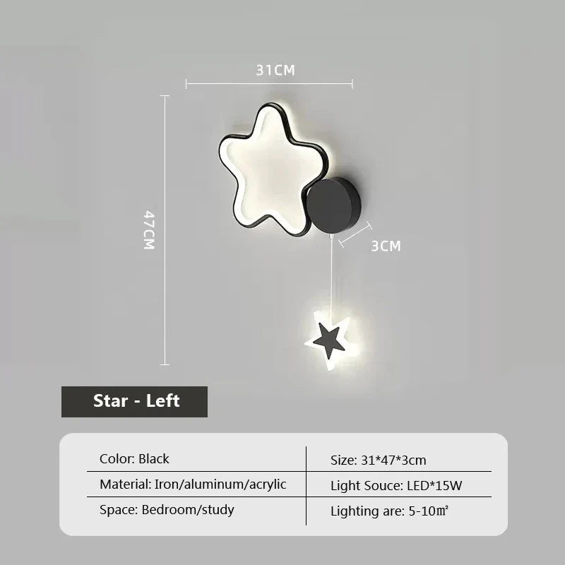 Luminária Infantil de Parede LED Cloud Star Moon