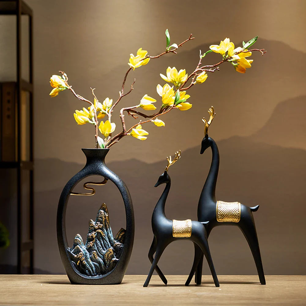 Vaso Escultura Montanhas Serenas