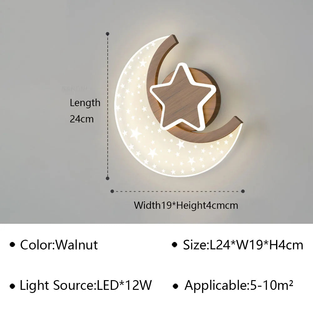 Luminária Infantil LED Estrela e Lua