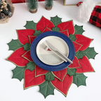 Sousplat Poinsétia Bordado para Natal