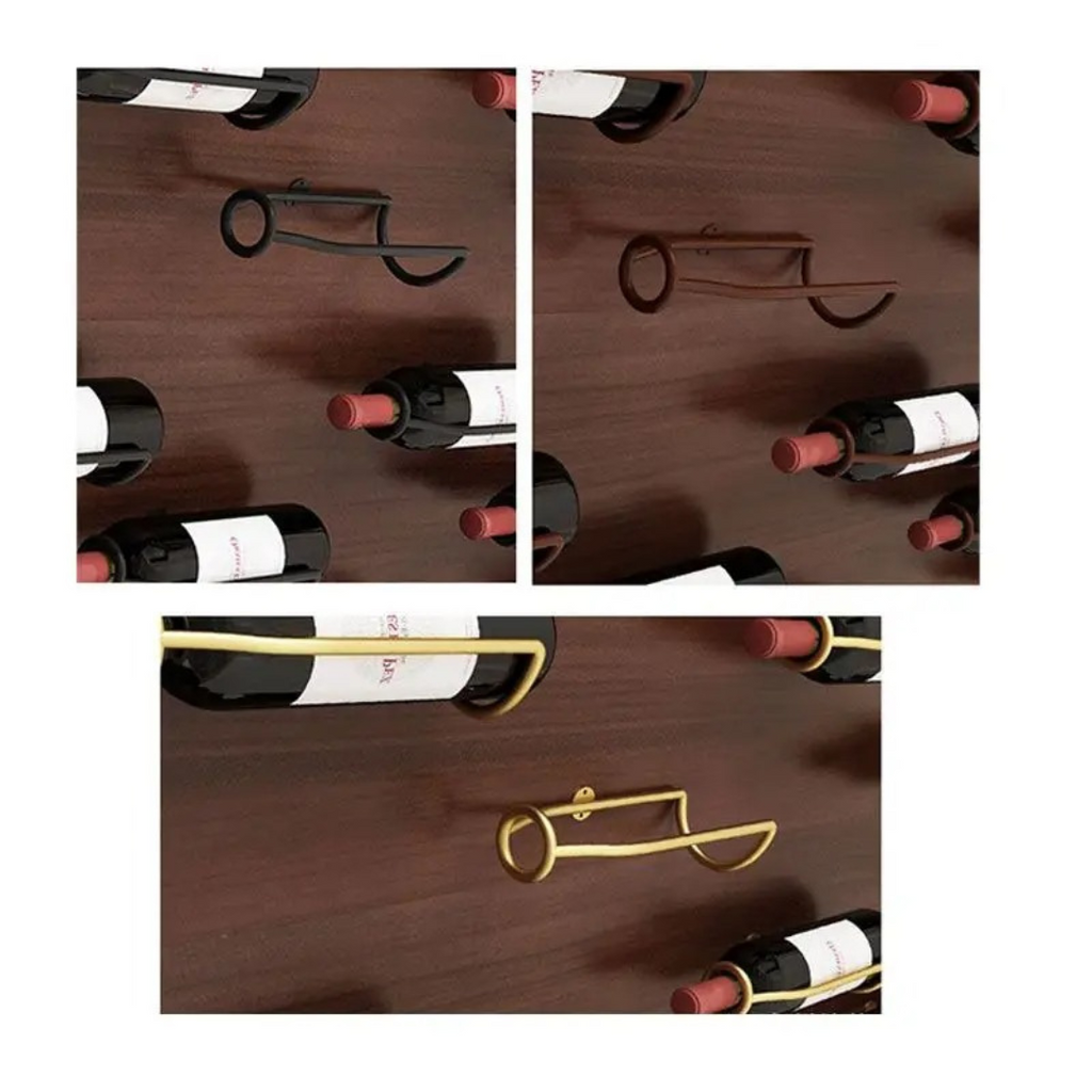 Suporte de Parede para Vinho em Metal para Armazenamento e Exibição de Vinhos