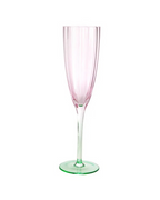 Taça Flauta de Vidro Vintage Floral com Formato de Tulipa