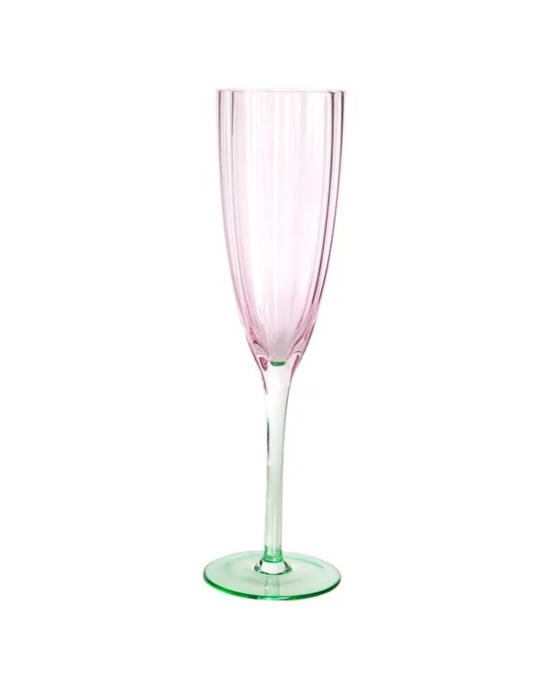 Taça Flauta de Vidro Vintage Floral com Formato de Tulipa