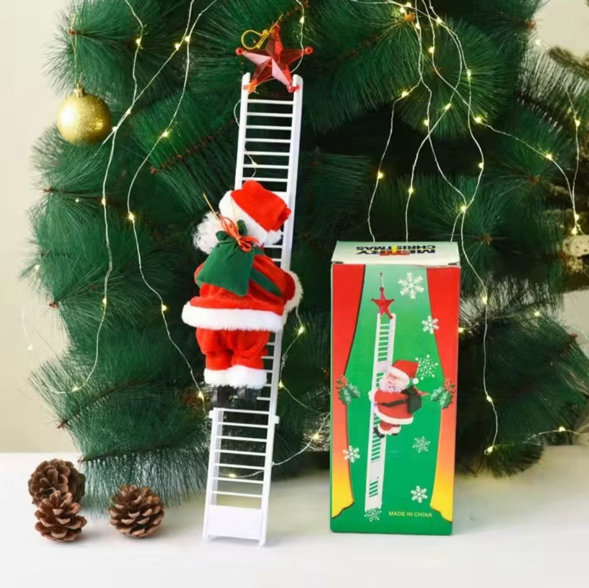 Decorações de Natal Papai Noel Elétrico - Brinquedos de Natal