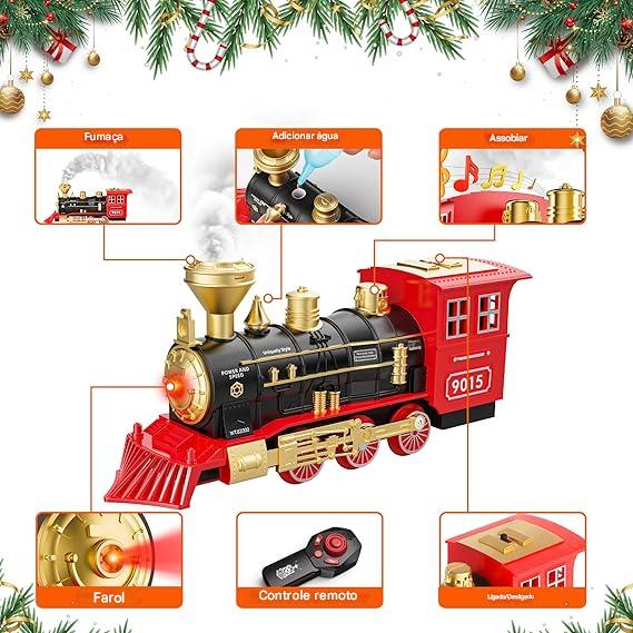 Trem Elétrico Circulatório Para Árvore de Natal